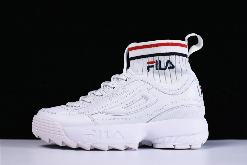 FILA Ray Sawtooth Disruptor 2 Men Women High Sock White